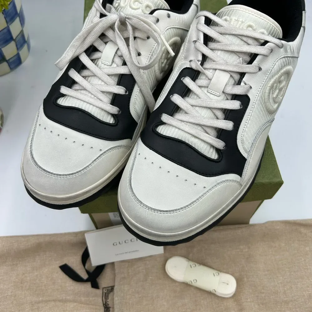 Men's Gucci Mac 80 low top leather sneakers size 10 fits 10.5 US made in Italy